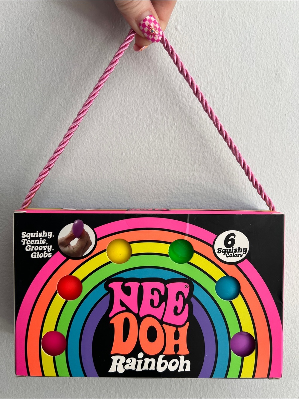NeeDoh “Birkin Bag” Rainboh Squishy Teenie Groovy Globs Set - 6 NeeDohs in 1